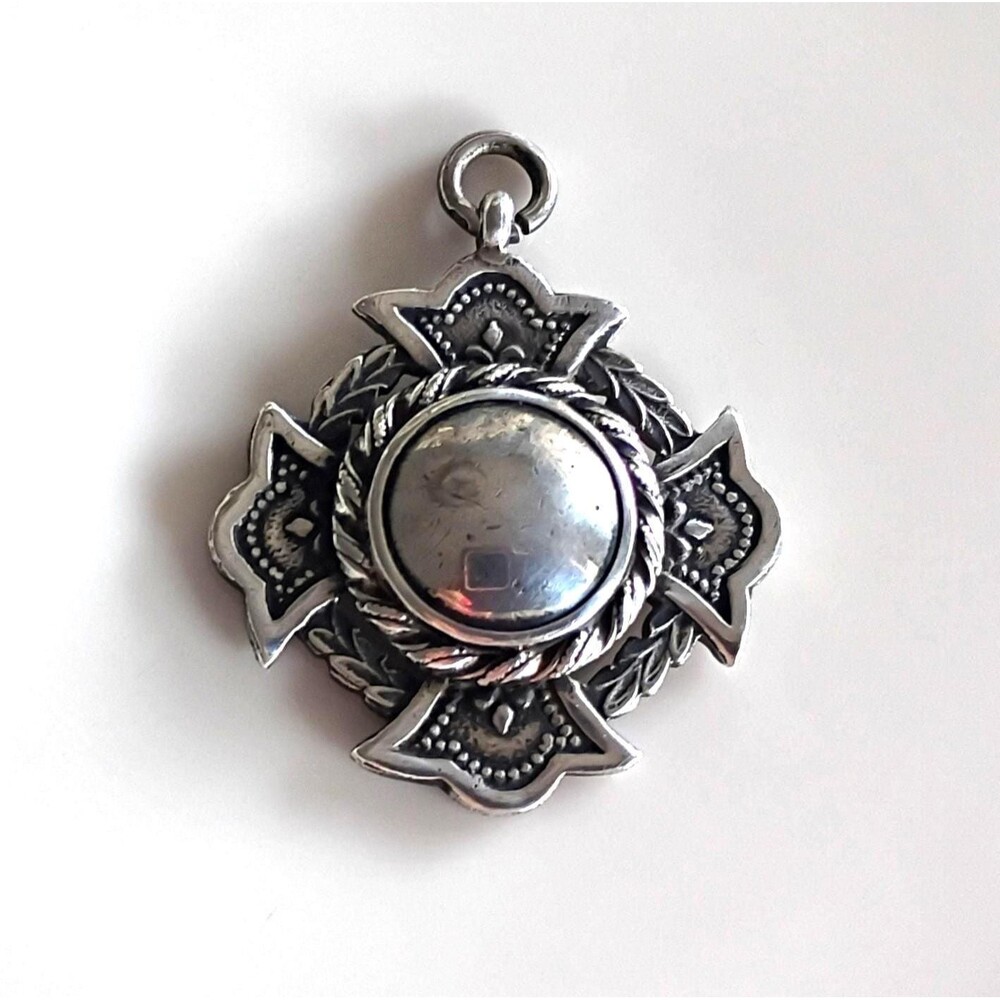 Vintage 1946 English Sterling Silver Watch Fob Prize Medal Badge 11.68g